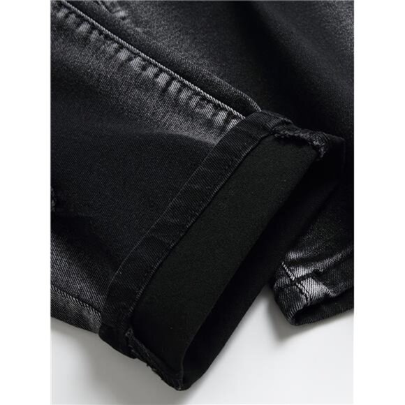 NWT Men's Black Distressed Straight Leg Jeans - Picture 4 of 6